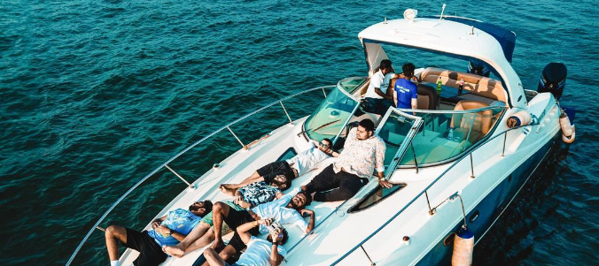Exquisite luxury yacht on hire at Yacht Club Goa, perfect for private events.